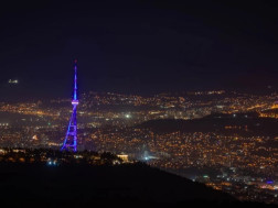თბილისის სატელევიზიო ანძა ლურჯად განათდა თბილისის სატელევიზიო ანძა ლურჯად განათდა